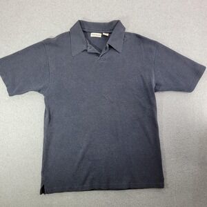 Barry Bricken Polo Shirt Mens L Blue Short Sleeve 100% Cotton Collared Knit